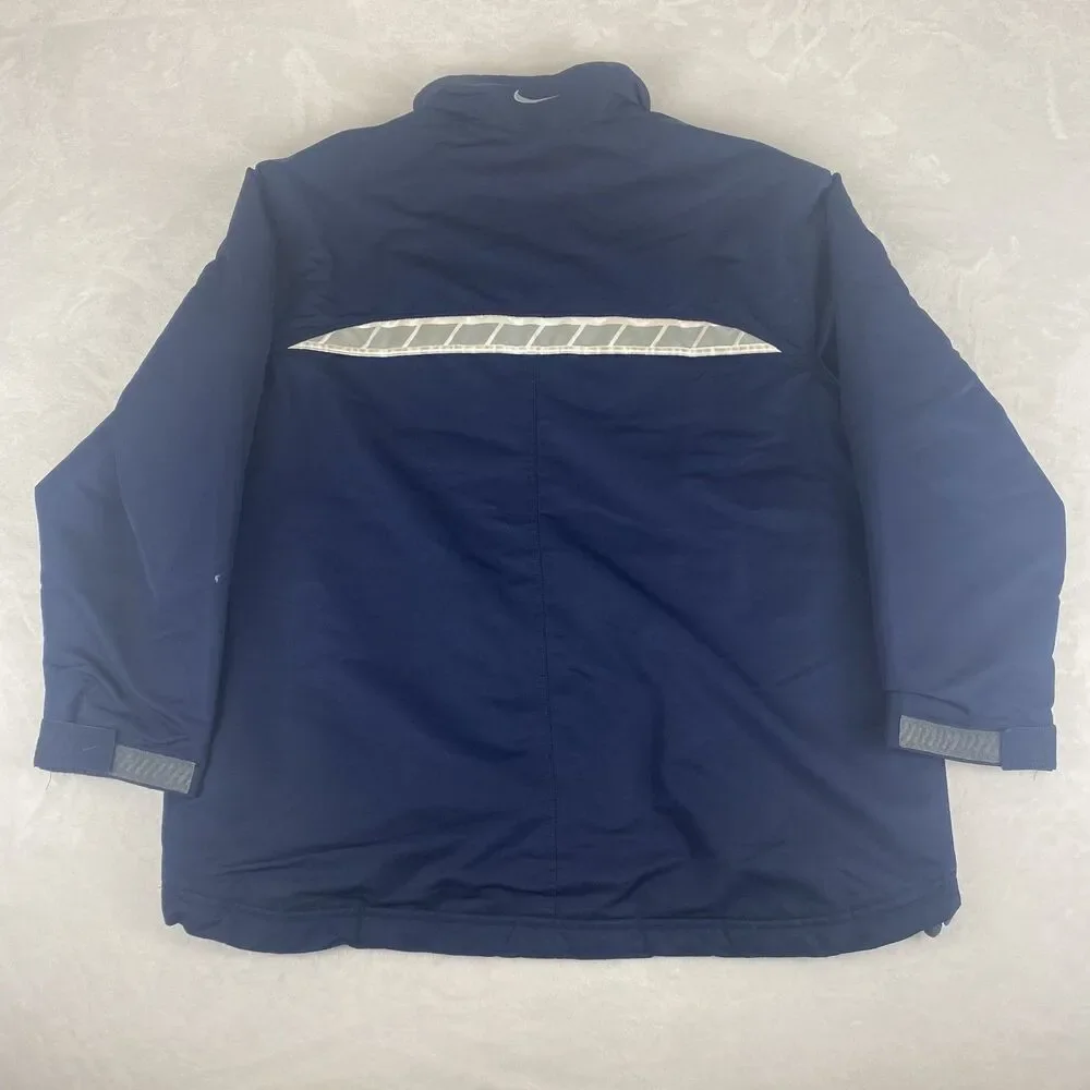 Vintage Nike Jacket Mens Large Blue Logo Full Zip Pockets